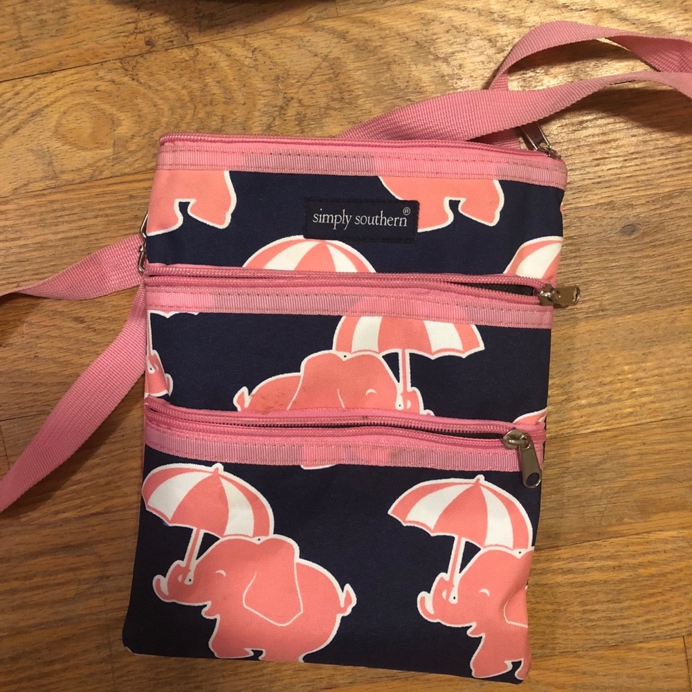 Navy and pink simply southern cross body